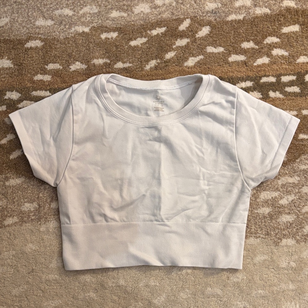 Offline by Aerie White Spandex Crop Top